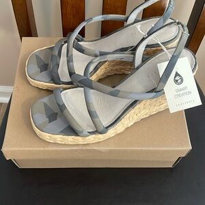 NWT SANCTUARY Leather Wilder Camo Wedges Sandals Size 9M